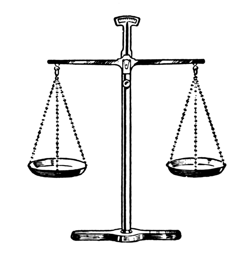 The scales of justice.