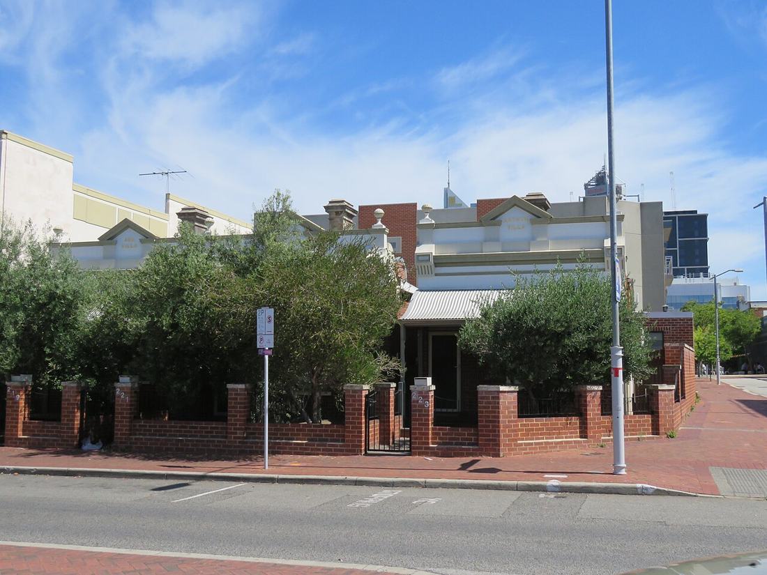 Attached houses on a street in Northbridge.